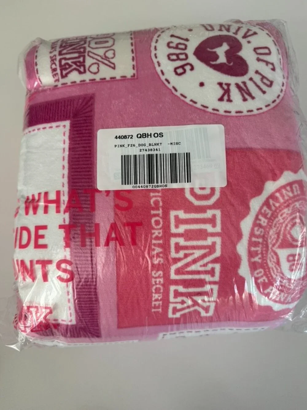 NWT Victoria's Secret PINK Friday Aug 2026 Blanket + Mini Dog Set